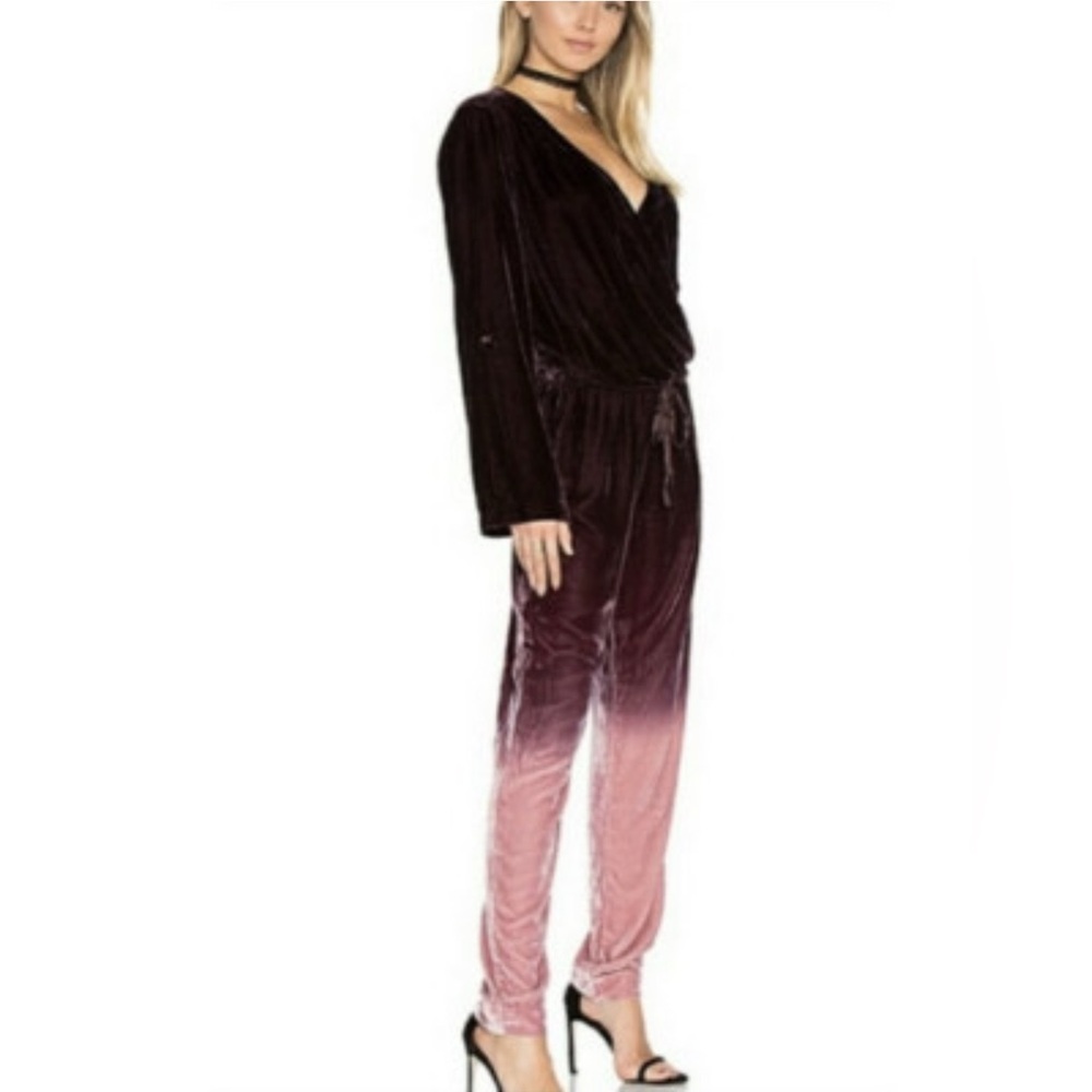 Velour Ombré Jumpsuit. Purple and pink Small Young Fabulous & Broke